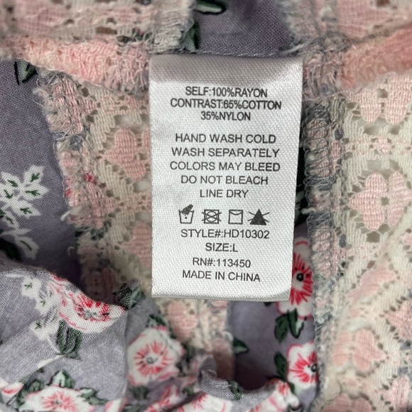 Hyku Boho Open Lace Trim Tank Top Sundress Size Large - Picture 9 of 9